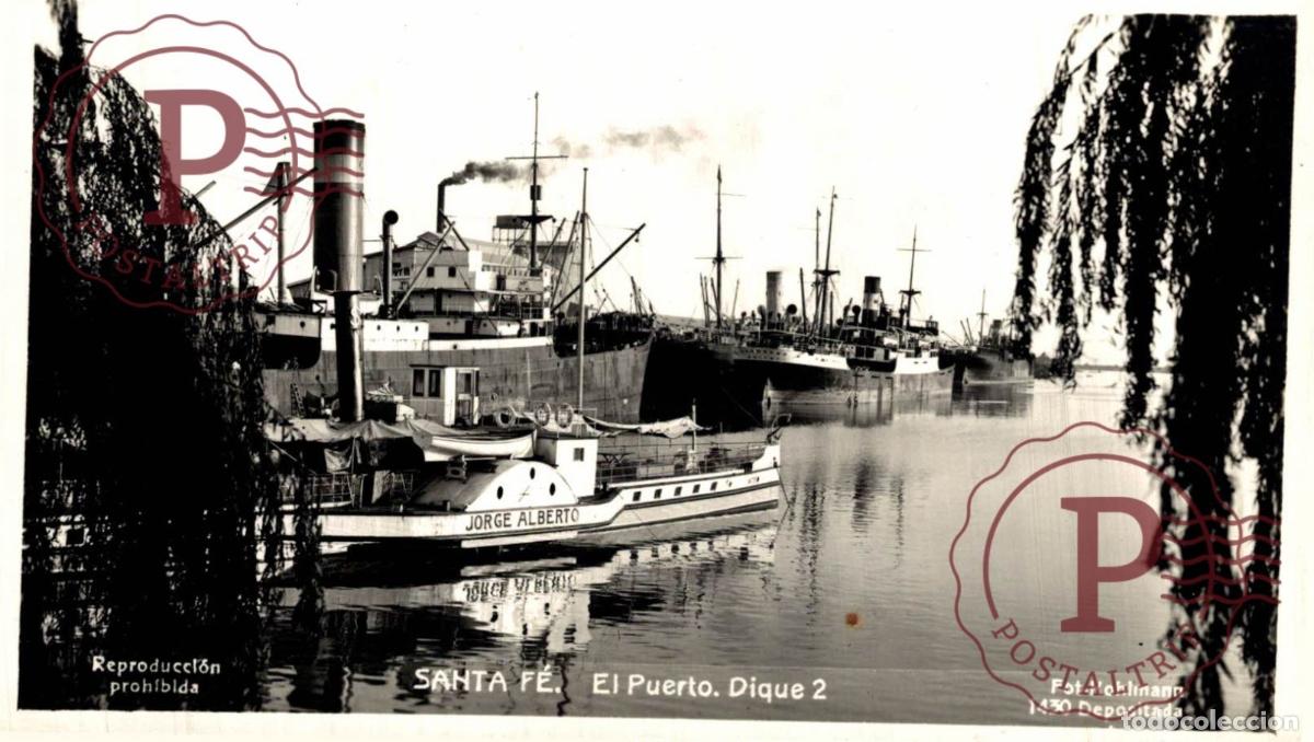 Postcards: ARGENTINA. SANTA FE. EL PUERTO. DIQUE 2. RPPC. FOTOGRAFICA KOHLMANN