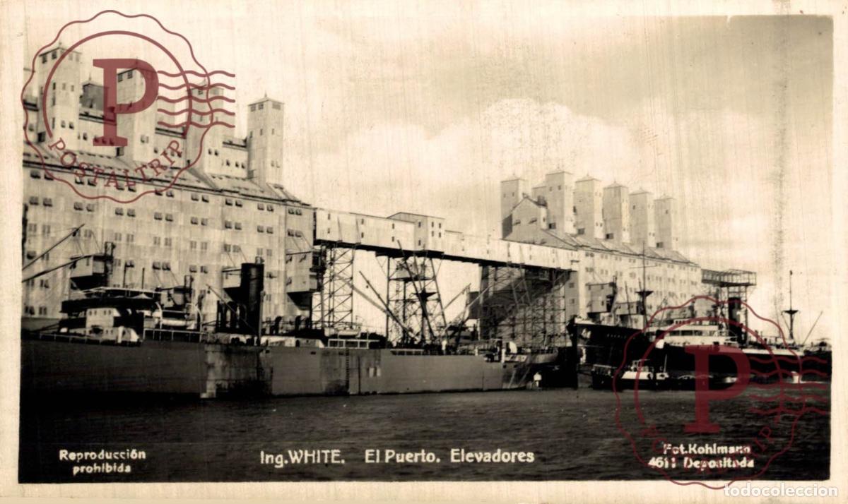 Postcards: ARGENTINA. ING WHITE. EL PUERTO. ELEVADORES. RPPC. FOTOGRAFICA KOHLMANN