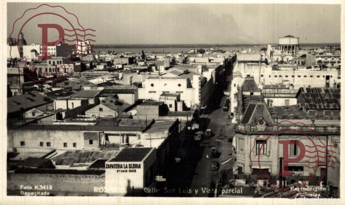 Postcards: ARGENTINA. ROSARIO. CALLE SAN LUIS Y VISTA PARCIAL. RPPC. FOTOGRAFICA.