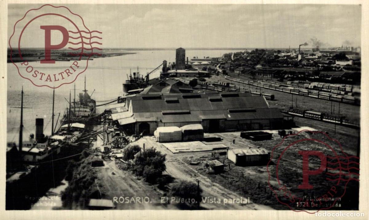 Postcards: ARGENTINA. ROSARIO. EL PUERTO. VISTA PARCIAL. RPPC. FOTOGRAFICA. KOHLMANN.
