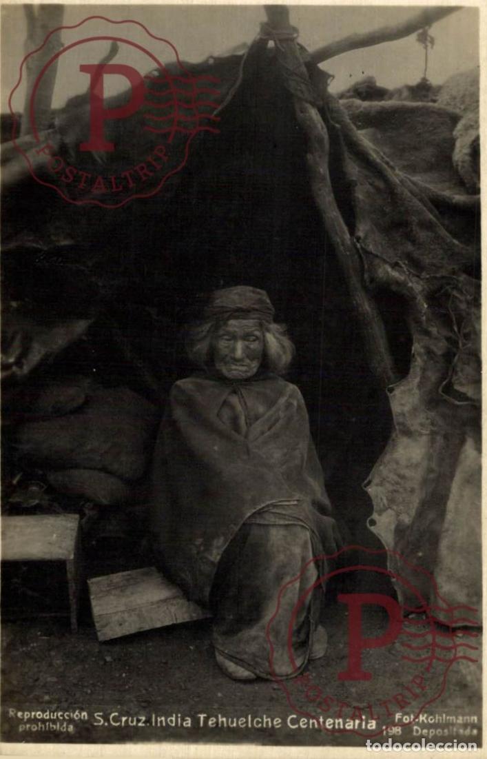 Postales: ARGENTINA. S. Cruz India Tehuelche Centenaria. INDIAN. RPPC. FOTOGRAFICA. KOHLMANN