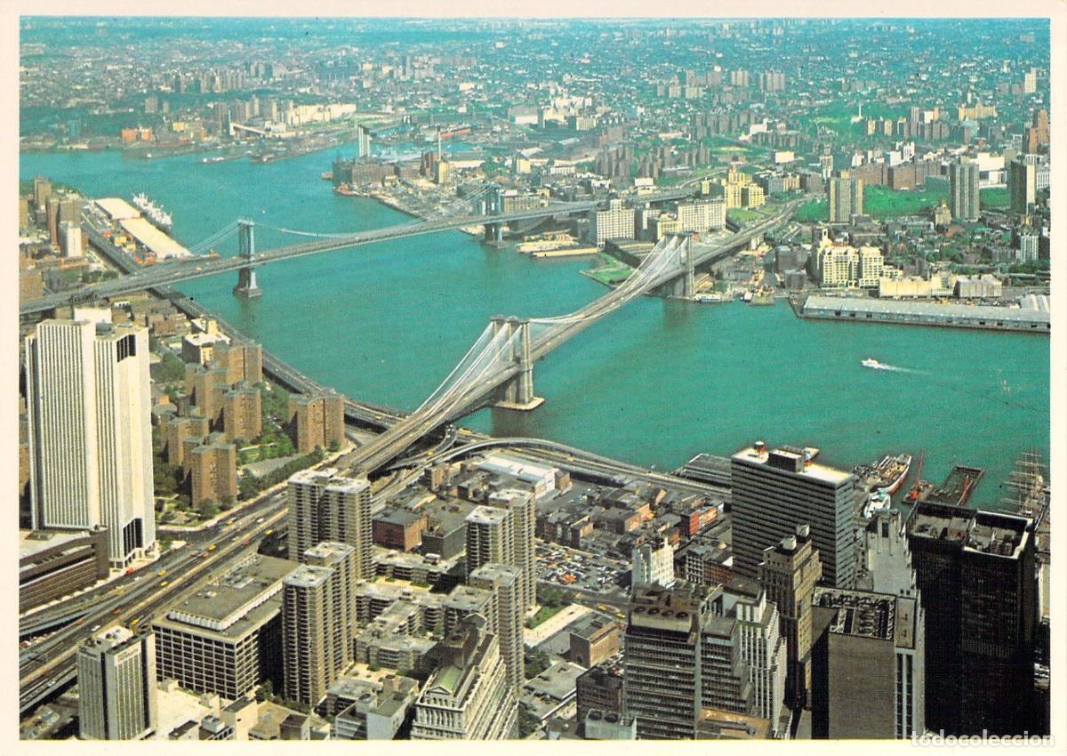 Postales: Postal de Nueva York Vista desde las Torres Gemelas con Puentes