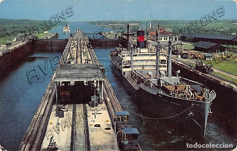 Postales: Esclusas de Gatun en el Canal de Panam&aacute; - A&ntilde;os 60 - Sin circular