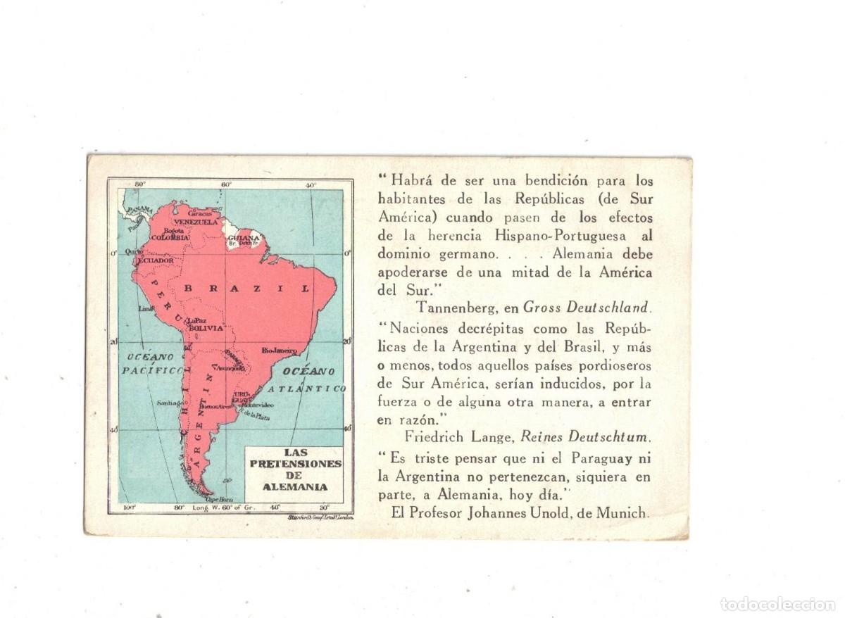 Postales: MAPA SUDAM&Eacute;RICA. LAS PRETENSIONES DE ALEMANIA