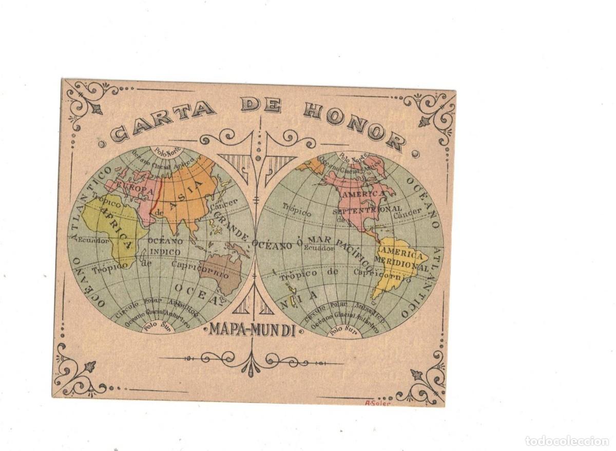 Postales: MAPA-MUNSI. CARTA DE HONOR