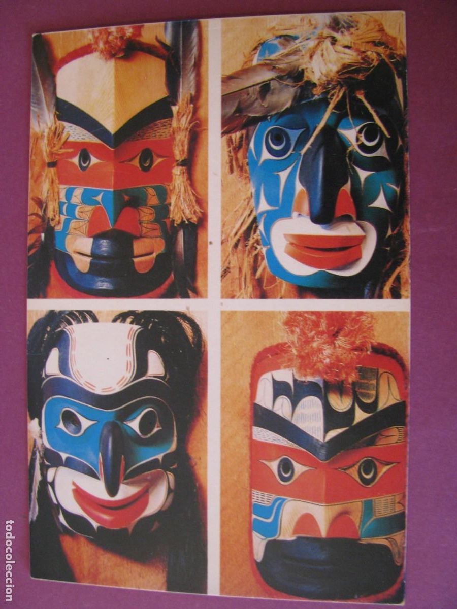 Postales: POSTAL DE EE.UU. MASCARAS POTLATCH MASKS - A. THOMPSON