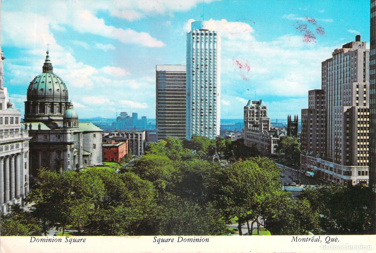 Cartes Postales: Postal de Dominion Square en Montreal, Canad&aacute; con Rascacielos