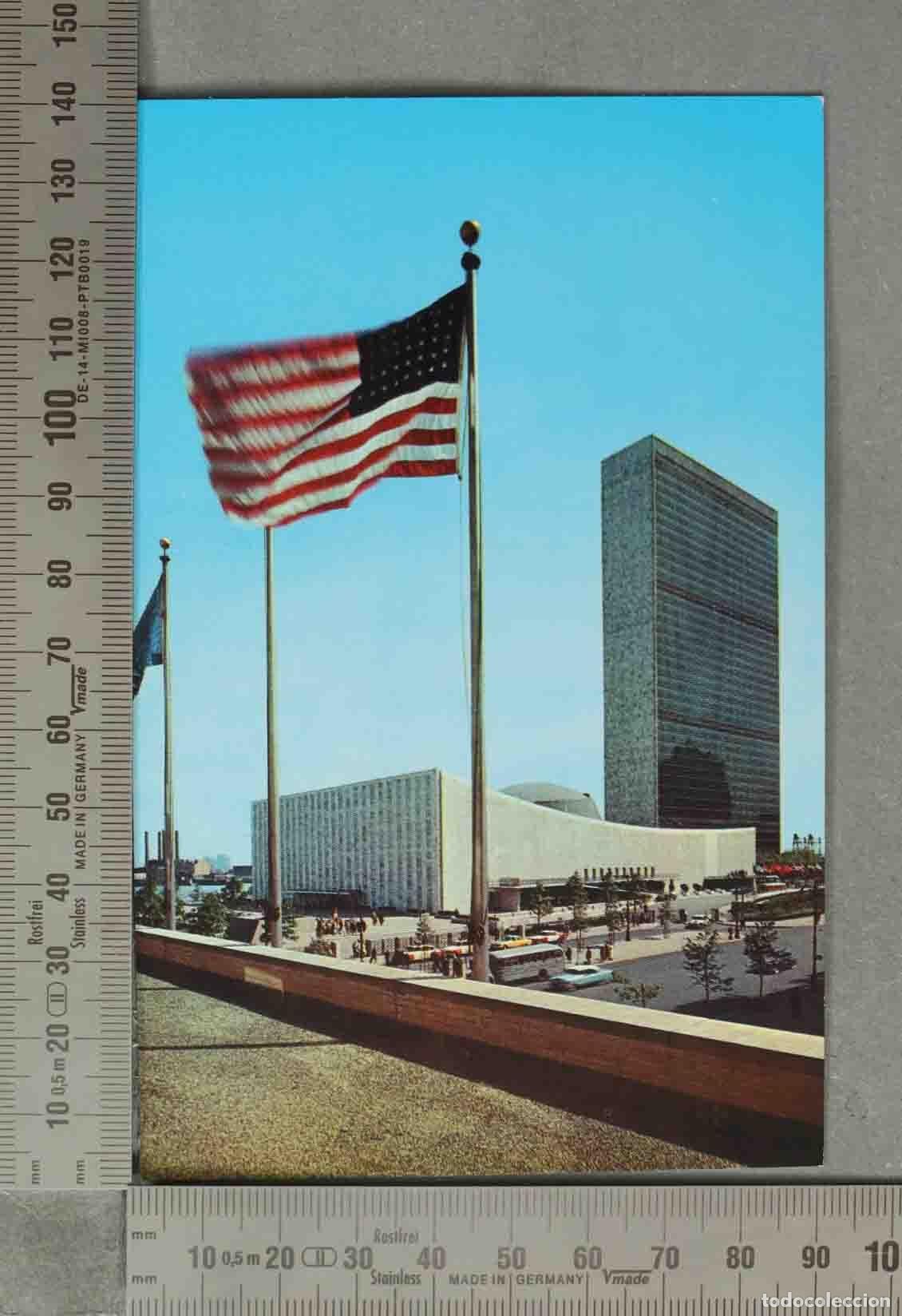 Postales: POSTAL. United Nations Buildings - Manhattan New York - American Flag