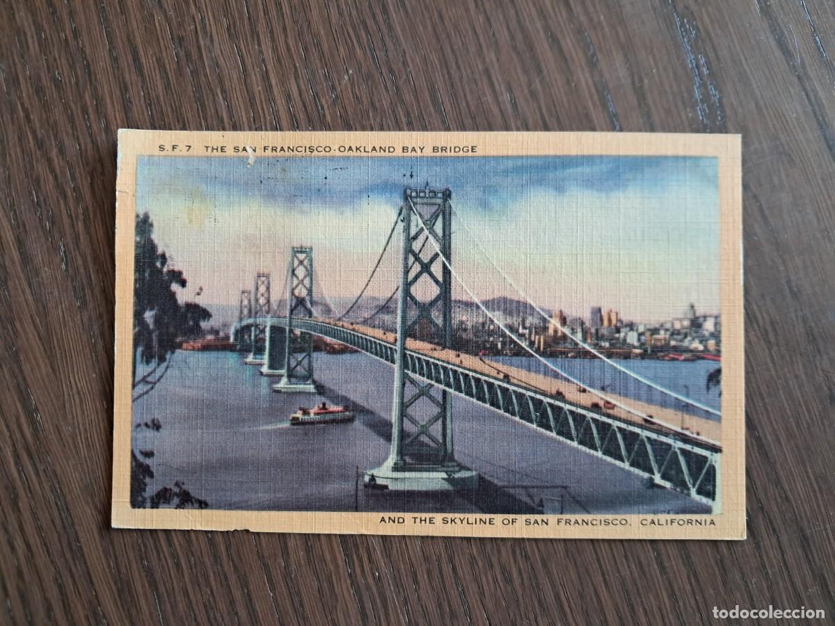 Postales: postal de Estados Unidos, The San Francisco Oakland bay Bridge, a&ntilde;o 1975. escrita.