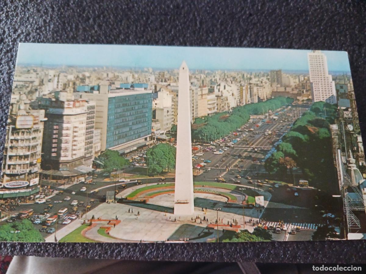 Postales: buenos aires, obelisco y plaza de la republica, ed. doble a, 18 x 10 cm.