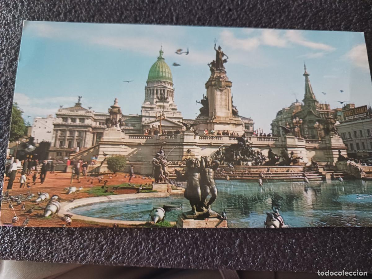 Postales: buenos aires, fuente frente al congreso, ed. grafica, escrita 1970