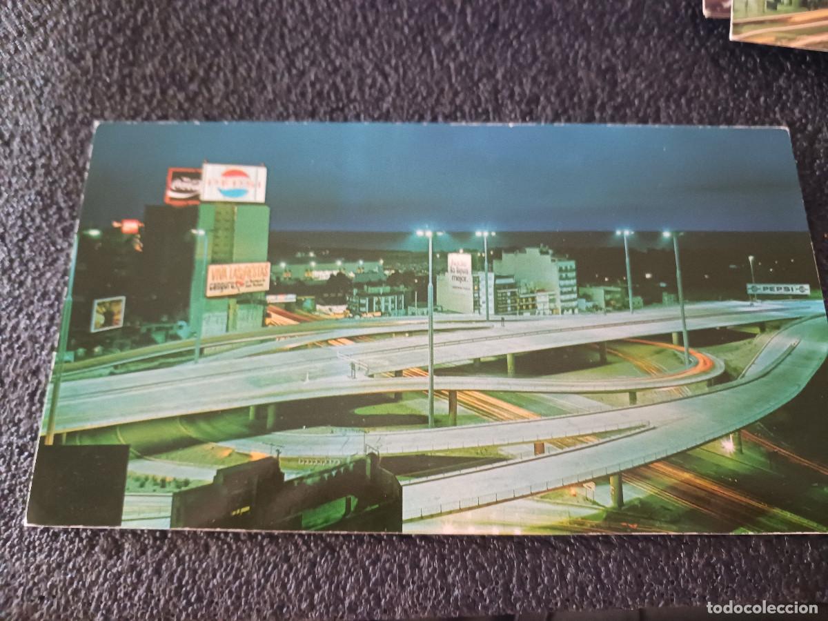 Postales: buenos aires, vista nocturna del puente av. gral. paz sobre av. libertador, ed. doble a