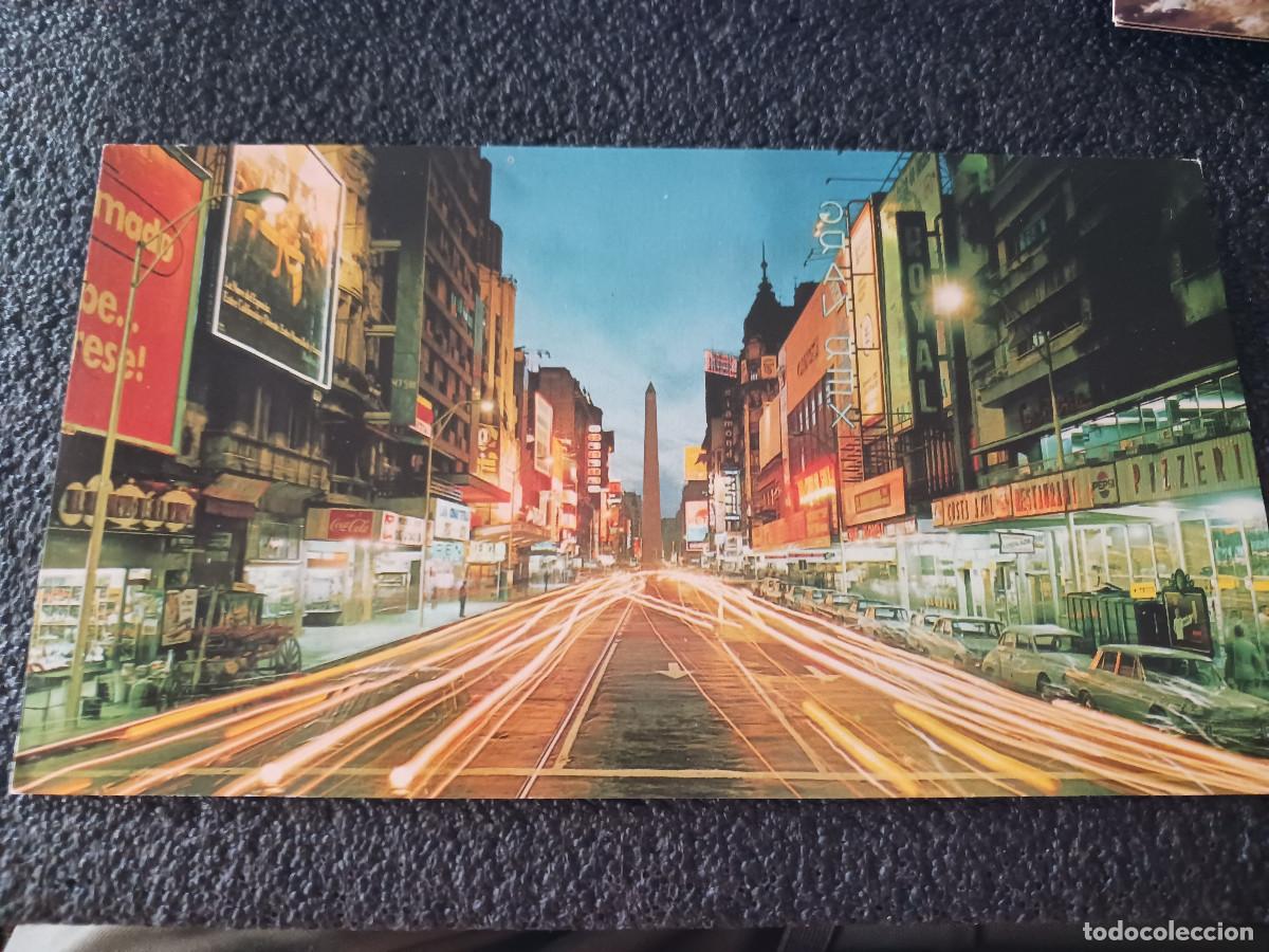 Postales: buenos aires, vista nocturna de la calle corrientes, ed. doble a