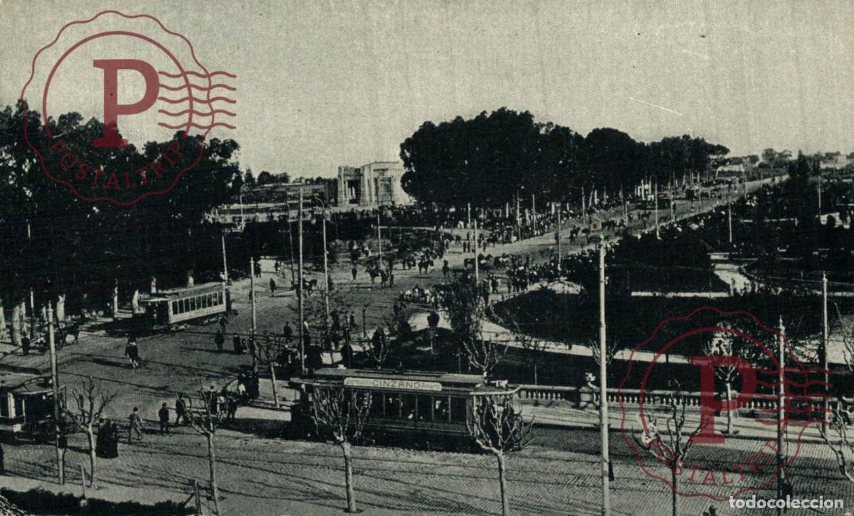 Postales: URUGUAY. MONTEVIDEO. PARQUE RODO. TRANVIA. TRAMWAY.