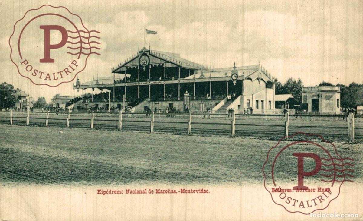 Postales: URUGUAY. MONTEVIDEO. HIPODROMO NACIONAL DE MARO&Ntilde;AS. EDIT ADROHER HNOS.