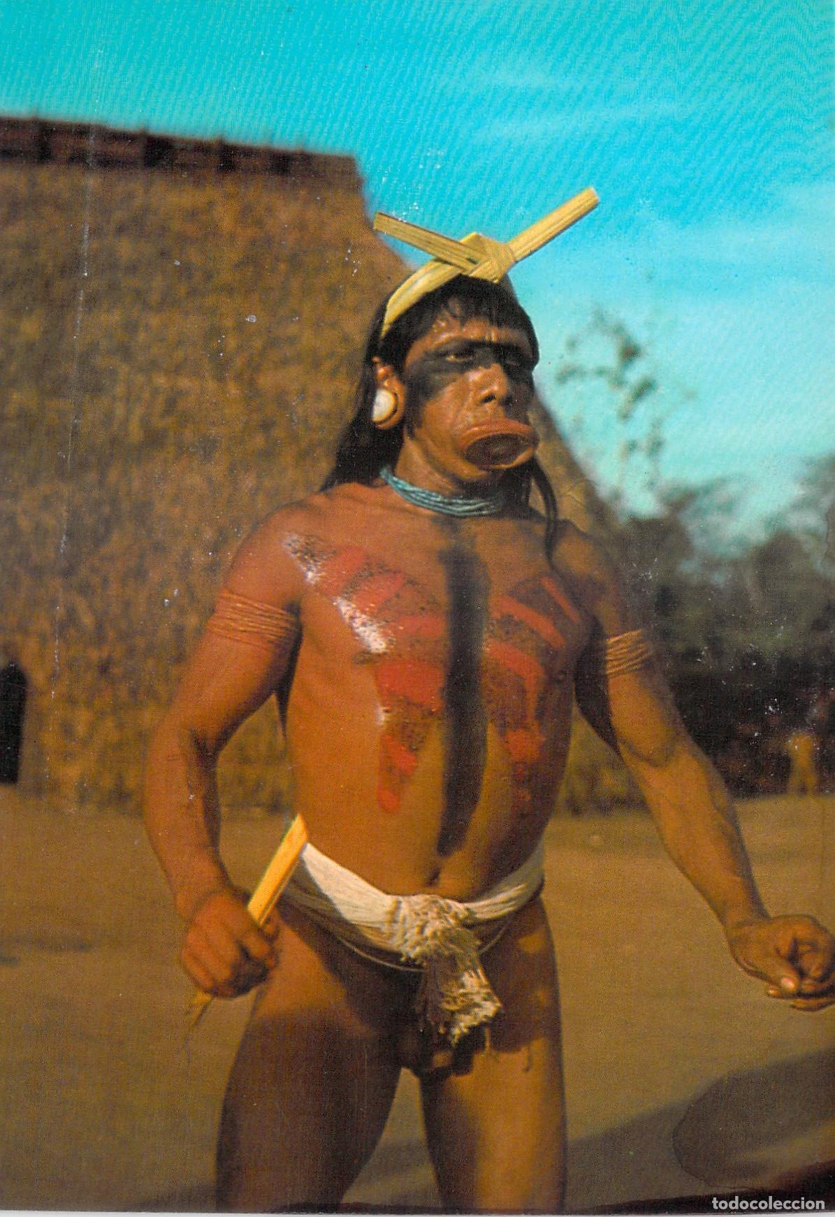 Postales: Postal Indio Sui&aacute; de la Reserva Ind&iacute;gena de Xingu Brasil