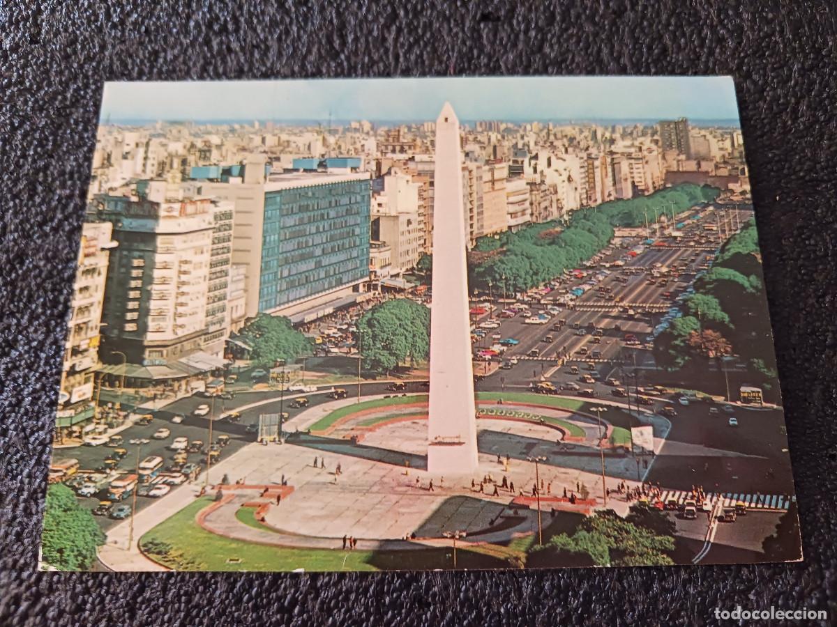 Postales: buenos aires obelisco y plaza de la republica, escrita