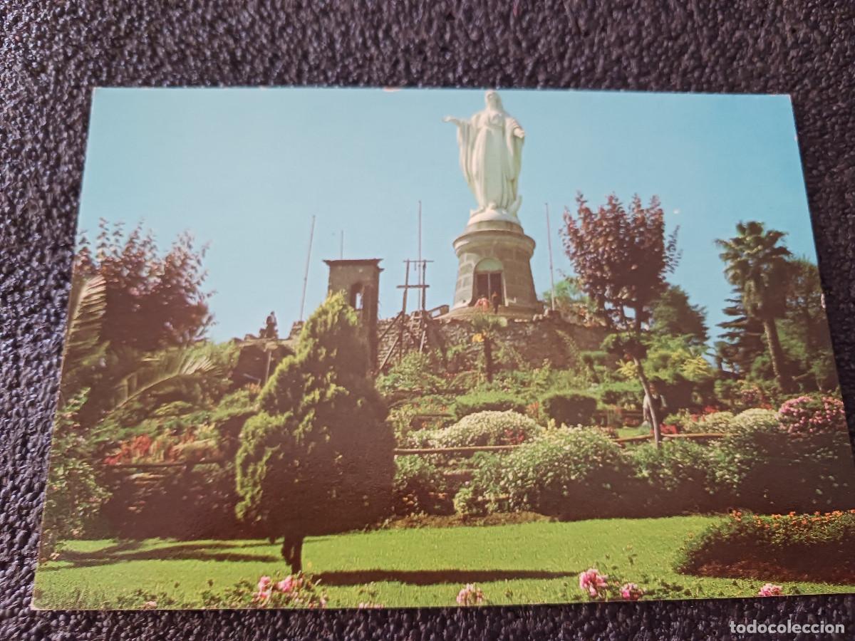 Postales: santiago de chile, inmaculada concepcion cerro de san cristobal, escrita
