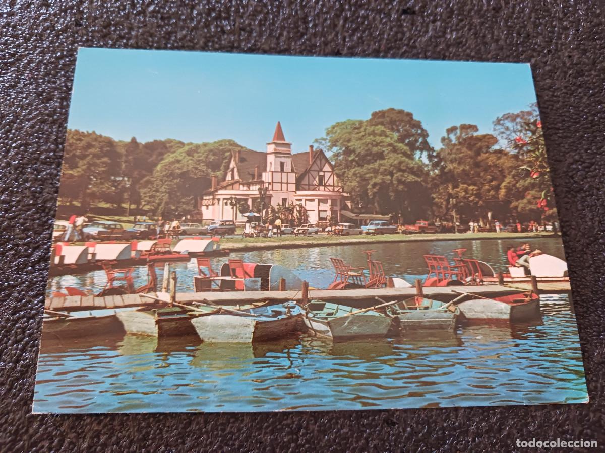 Postales: buenos aires, parque de palermo, lago y confiteria el rosedal, circulada 1974