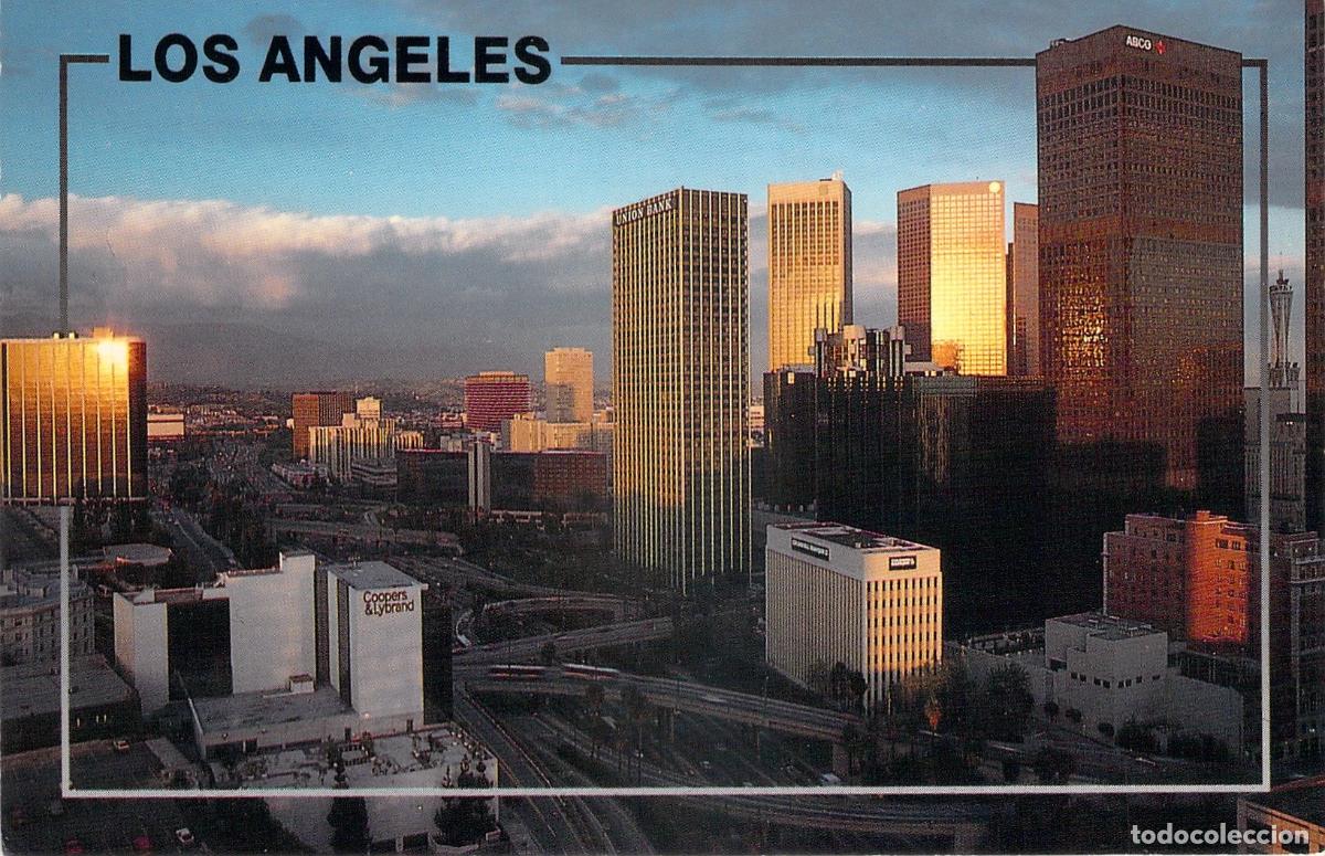 Postales: Postal de Los &Aacute;ngeles California Vista del Centro y Autopista