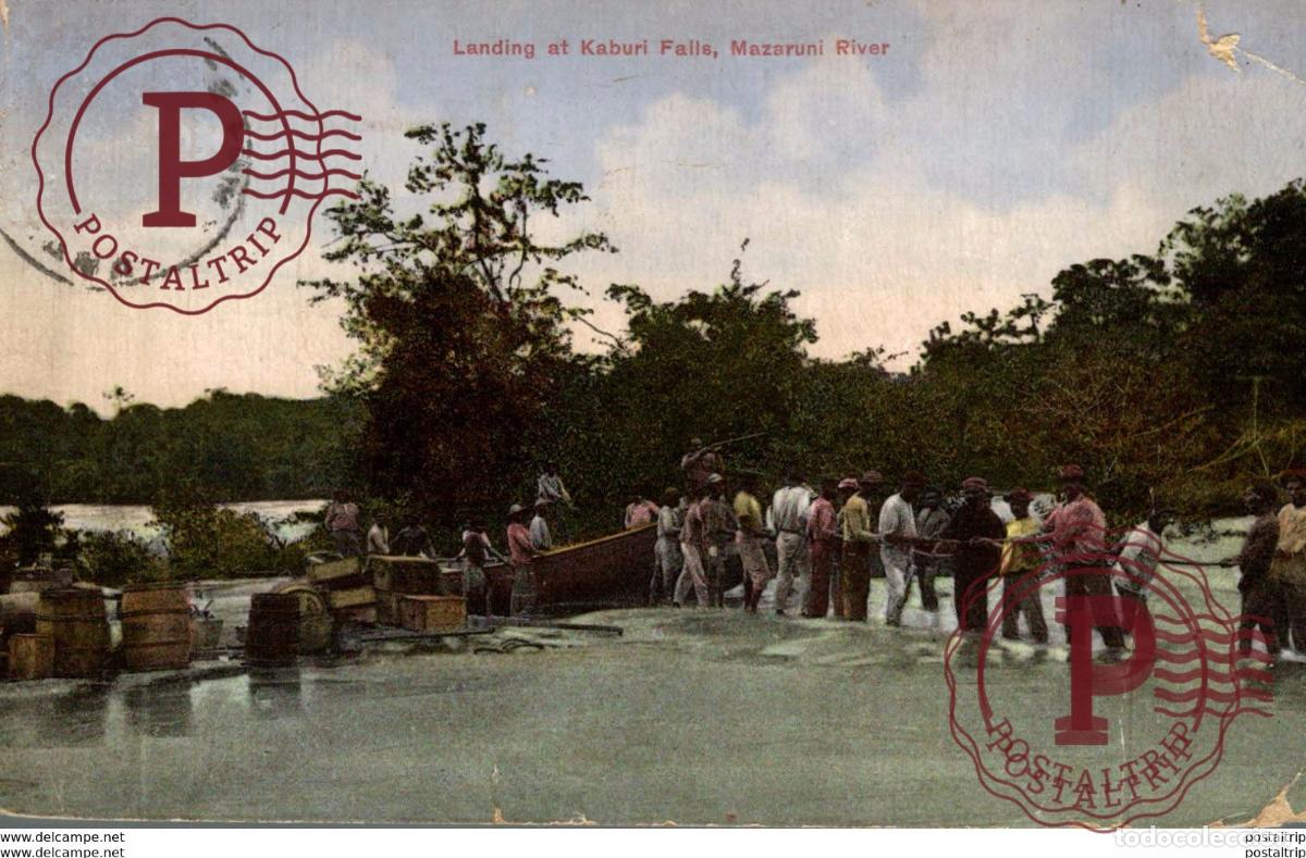 Postkarten: LANDING AT KABURI FALLS MAZARUNI RIVER CONDITION SEE SCAN BRITISH GUIANA GUYANE BRITANNIQ