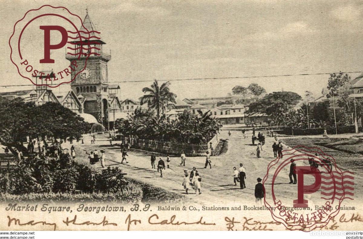 Postales: GUYANA : GEORGETOWN : market square BRITISH GUIANA GUYANE BRITANNIQUE GUAYANA