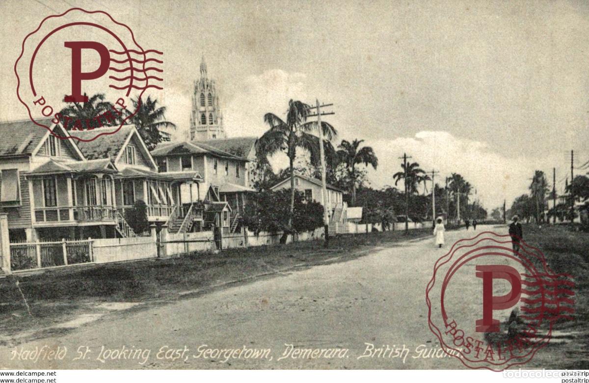 Postales: HADFIELD ST LOOKING EAST GEORGETOWN GEORGETOWN DEMERARA BRITISH GUIANA GUYANE BRITANNIQUE GUAY
