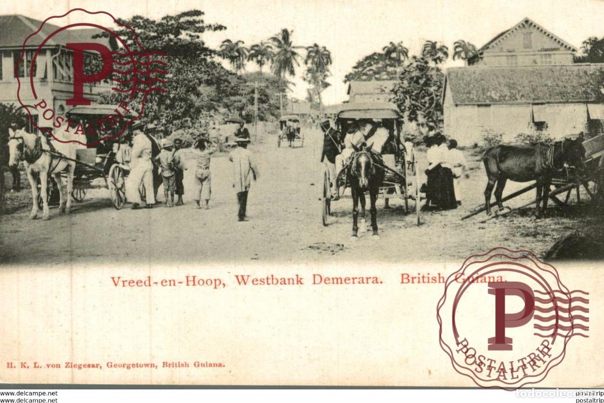 Postales: Vreed-en-Hoop, Westbank DEMERARA BRITISH GUIANA GUYANE BRITANNIQUE GUAYANA