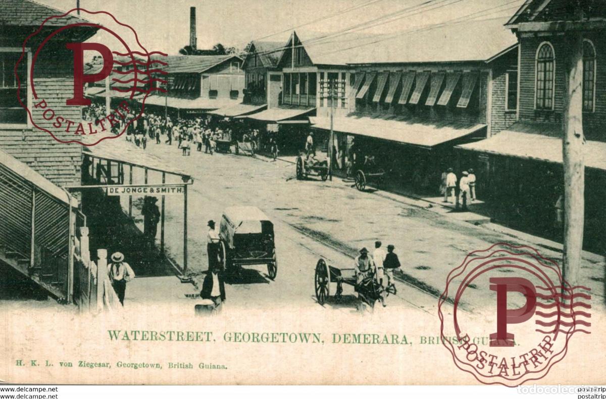 Postales: WATERSTREET GEORGETOWN DEMERARA BRITISH GUIANA GUYANE BRITANNIQUE GUAYANA