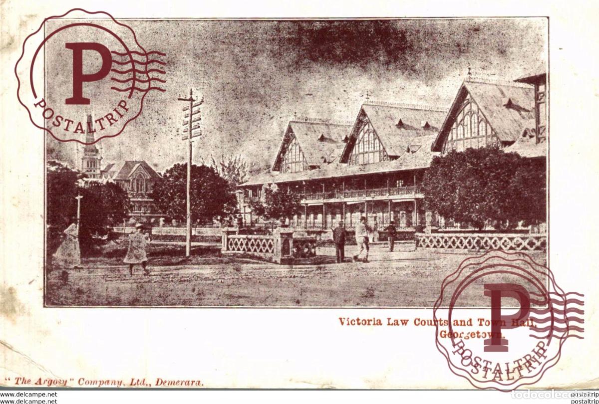 Postales: VICTORIA LAW COURTS AND TOWN HALL GEORGETOWN BRITISH GUIANA GUYANE BRITANNIQUE GUAYANA