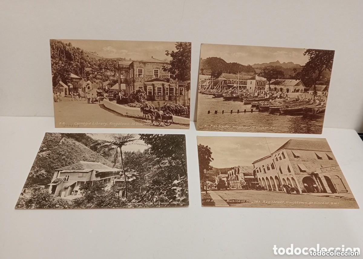 Postales: JAMAICA POST CARD PHOTOGRAVURE - 4 ANTIGUAS TARJETAS POSTALES DE JAMAICA. KINGSTOW, ST. THOMAS...