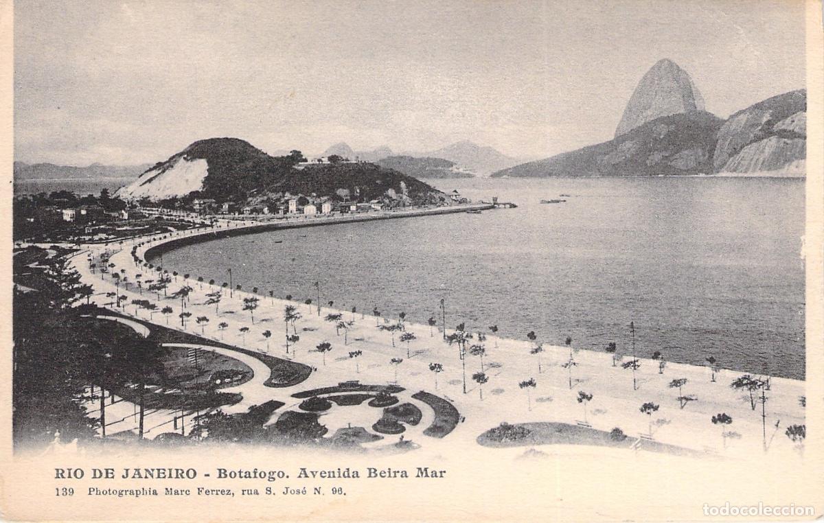 Postales: Postal de R&iacute;o de Janeiro Botafogo Avenida Beira Mar por Marc Ferrez