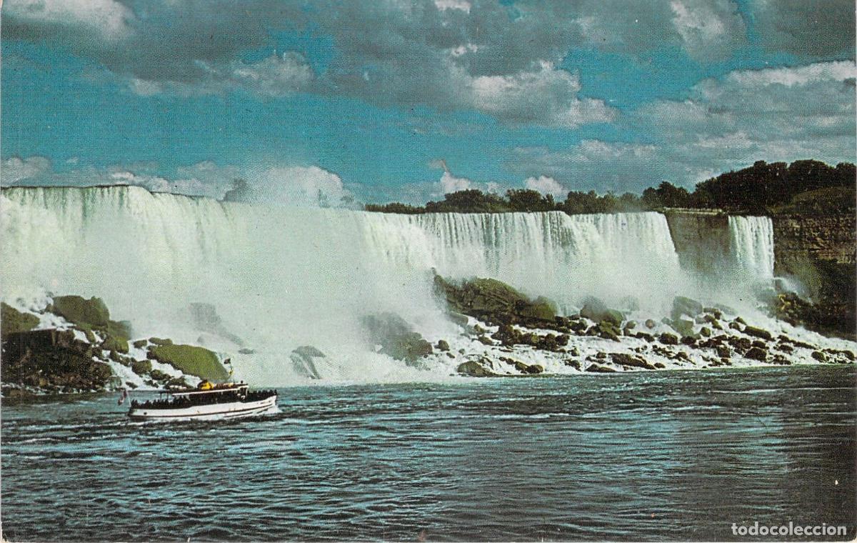 Postales: Postal Cataratas del Ni&aacute;gara American Falls y Barco Maid of the Mist