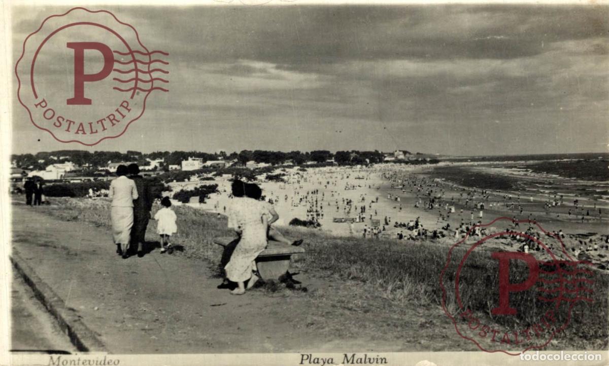Postkarten: URUGUAY. MONTEVIDEO. PLAYA MALVIN. RPPC FOTOGRAFICA