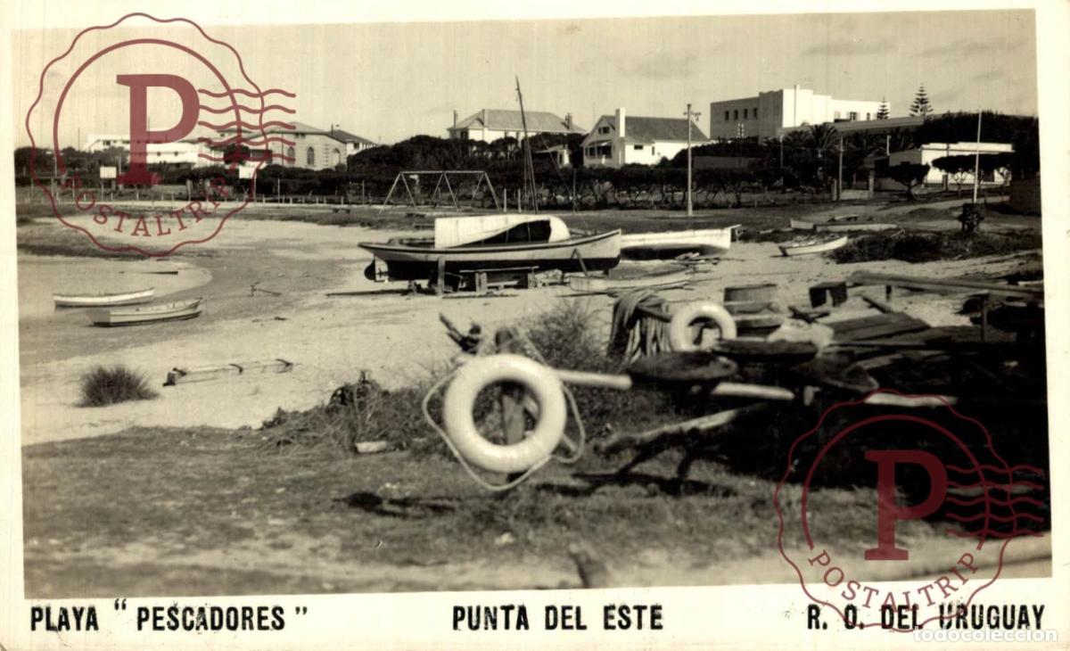 Postkarten: URUGUAY. PUNTA DEL ESTE. PLAYA PESCADORES. RPPC FOTOGRAFICA