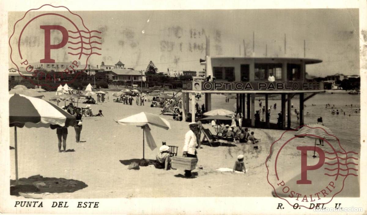 Postkarten: URUGUAY. PUNTA DEL ESTE. PLAYA. OPTICA PABLO. RPPC FOTOGRAFICA