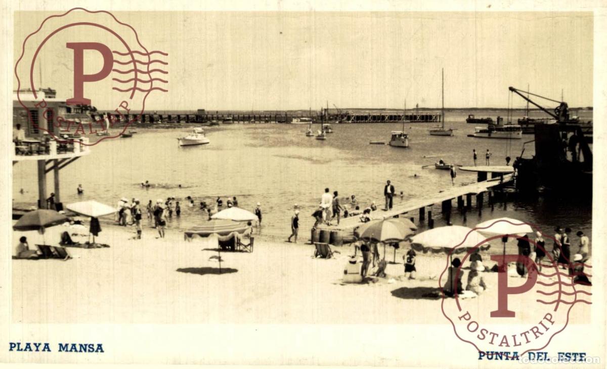 Postkarten: URUGUAY. PUNTA DEL ESTE. PLAYA MANSA. RPPC FOTOGRAFICA