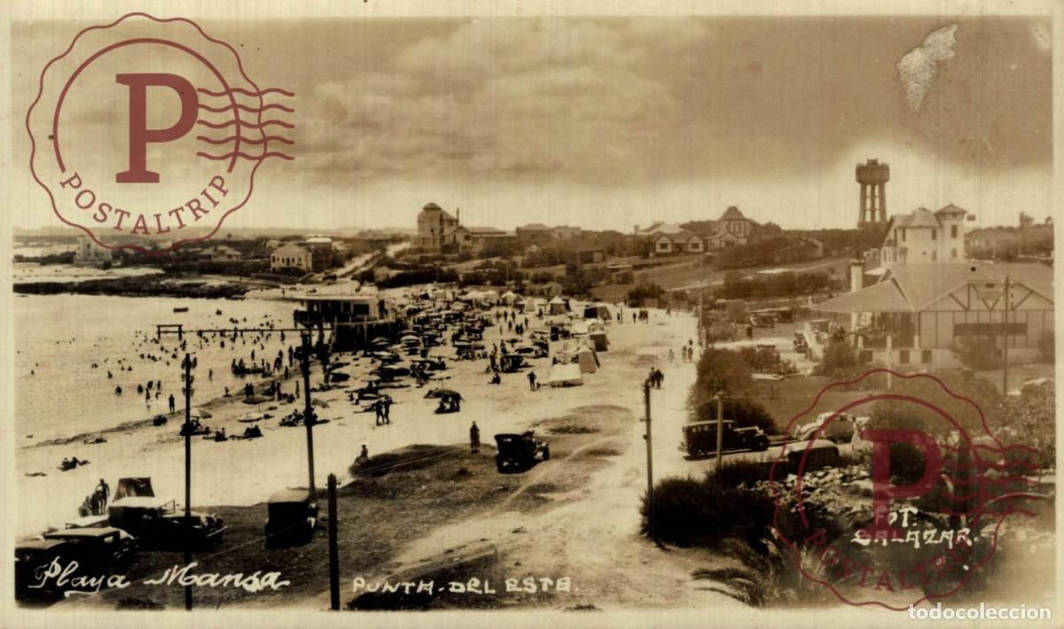 Postales: URUGUAY. PUNTA DEL ESTE. PLAYA MANSA. RPPC. FOTOGRAFICA SALAZAR