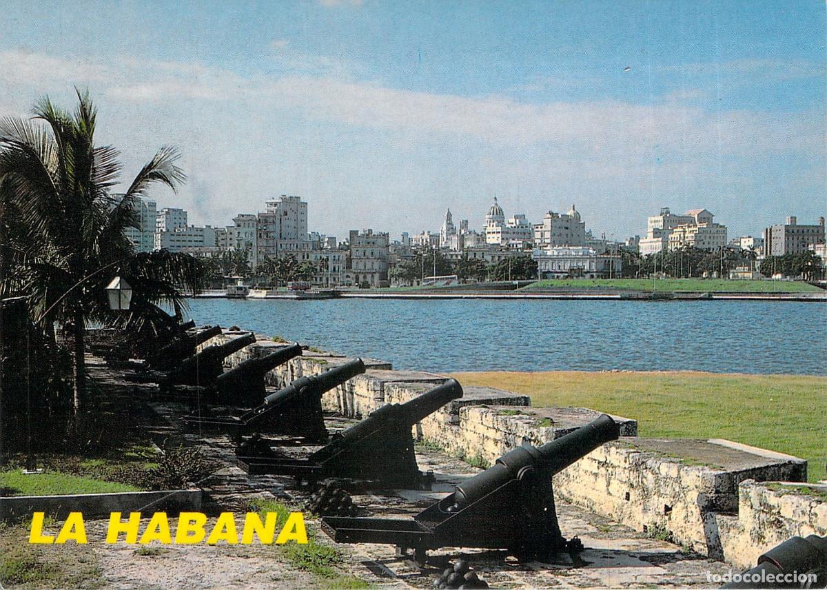 Postales: Postal de La Habana, Vista desde El Morro con Ca&ntilde;ones