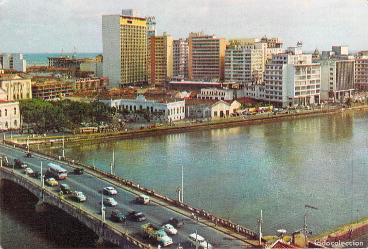 Postales: Postal de Recife Vista Parcial del R&iacute;o y la Ciudad Pernambuco