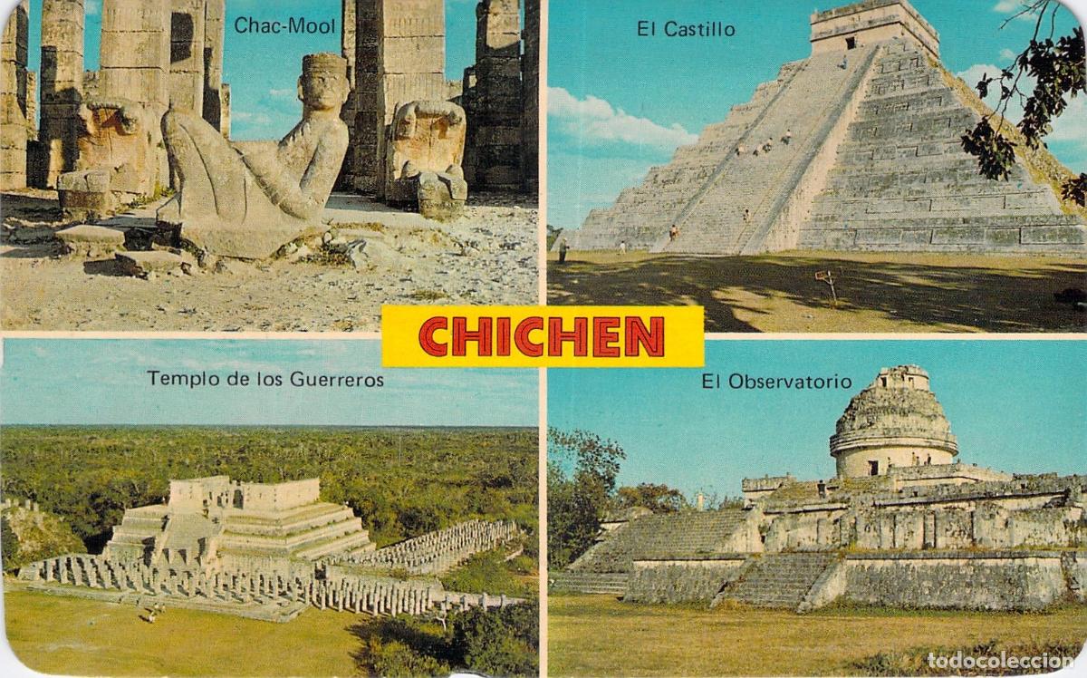 Postales: Postal de Chich&eacute;n Itz&aacute; con Vistas de Ruinas Mayas