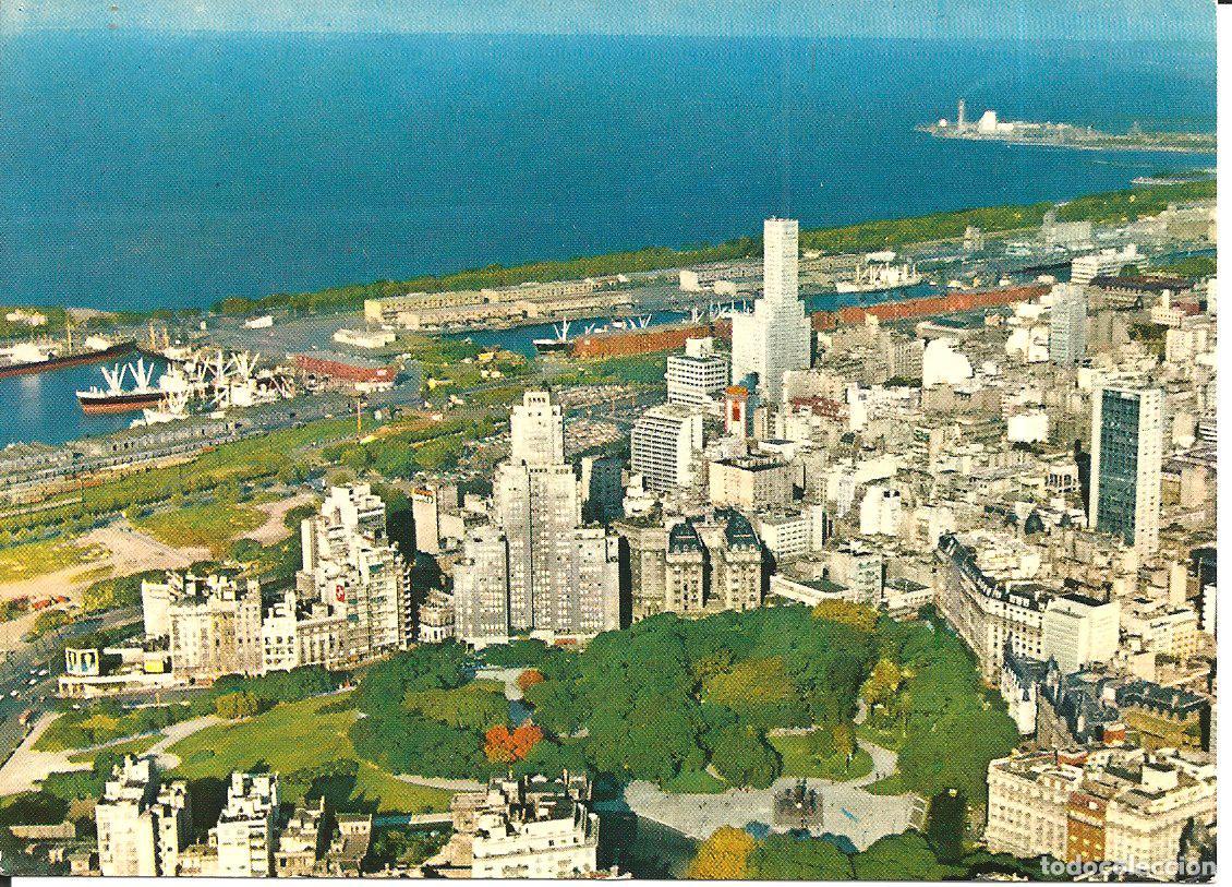 Postales: POSTAL BUENOS AIRES (ARGENTINA) - VISTA A&Eacute;REA DE LA CIUDAD Y EL PUERTO - 1970