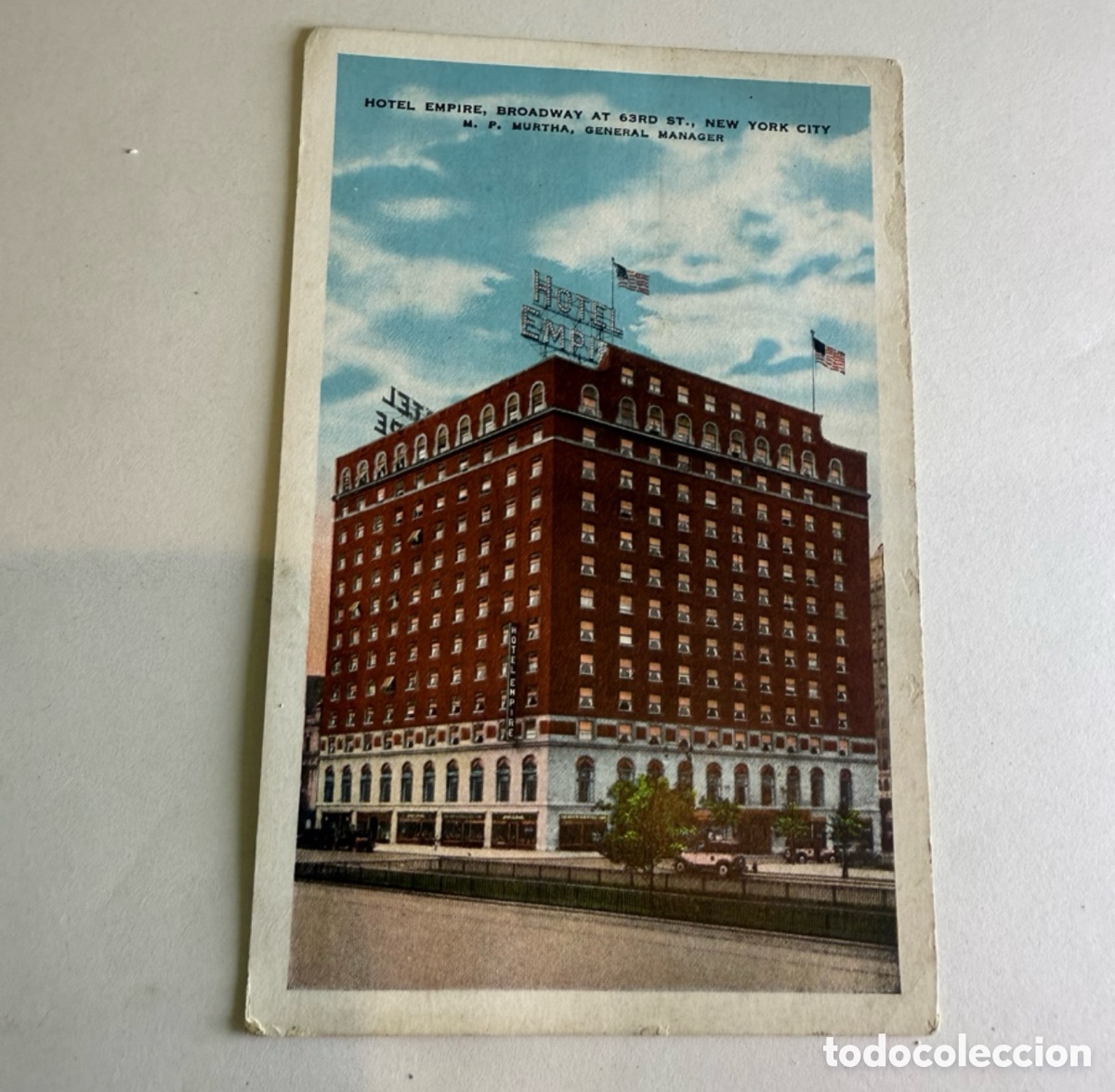 Postales: Postal Hotel Empire &ndash; Broadway 63rd Street &ndash; Nueva York Original de la &eacute;poca &ndash; Circulada 1929
