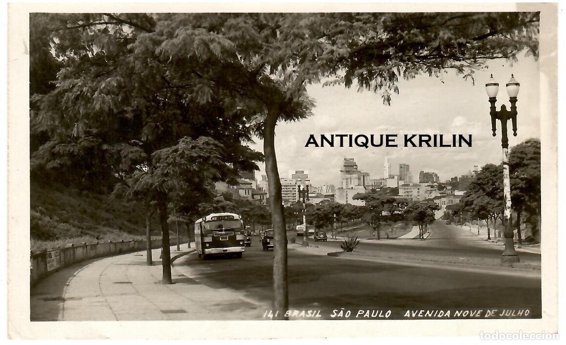 Postales: BRASIL N&ordm; 141 SAO PAULO / AVENIDA NOVE DE JULHO / PAPELARIA BRASILEIRA /