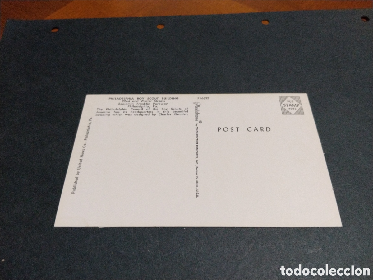 Postales: Postal Philadelphia boy scout building, edificio de los Boy Scouts - Foto 2