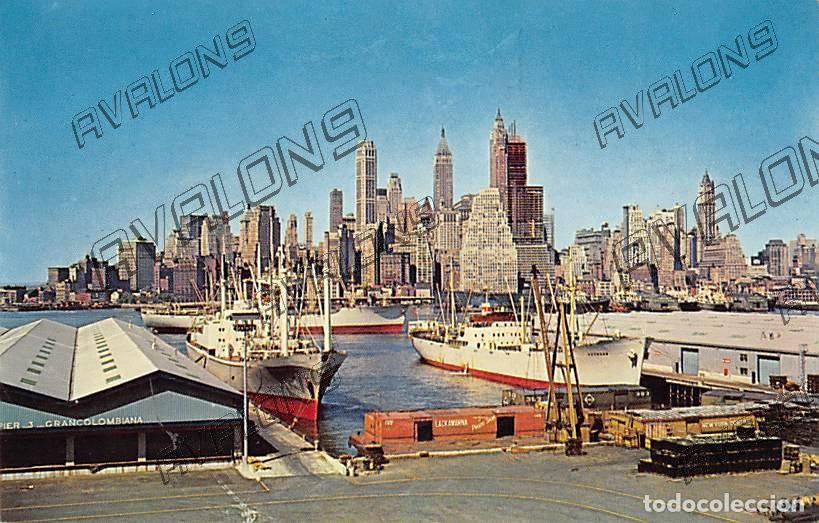 Postales: Skyline of lower Manhattan - New York City, a&ntilde;os 50 o 60 - Sin circular