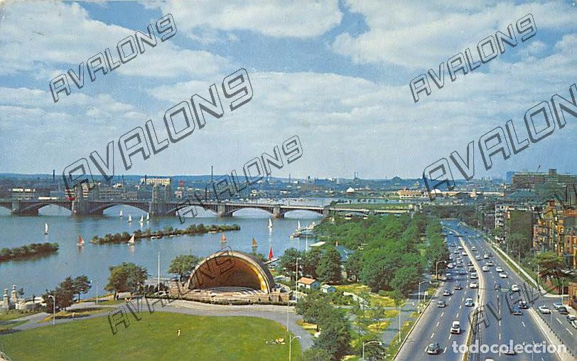 Postales: The Hatch Music Shell on Charles River Basin - Boston - U.S.A., a&ntilde;os 60 - Sin circular