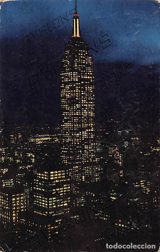 Postales: Empire State Building at Nught - New York (U.S.A.) - Sin Circular - A&ntilde;os 60