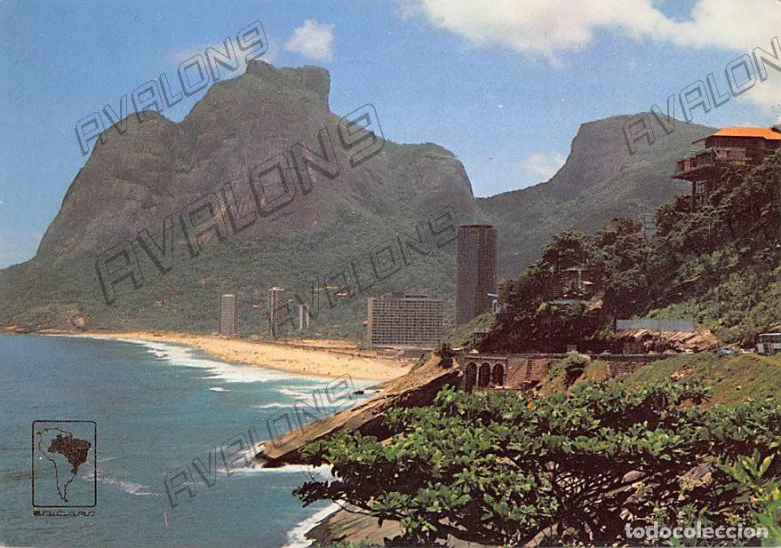 Postales: Playa de Sao Conrado (R&iacute;o de Janeiro - Brasil) - Circulada 1985