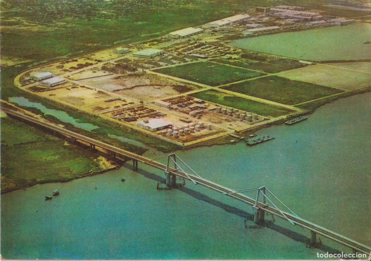 Postales: COLOMBIA, BARRANQUILLA, AEROFOTO DEL PUENTE SOBRE EL RIO MAGDALENA &ndash; ESCRITA